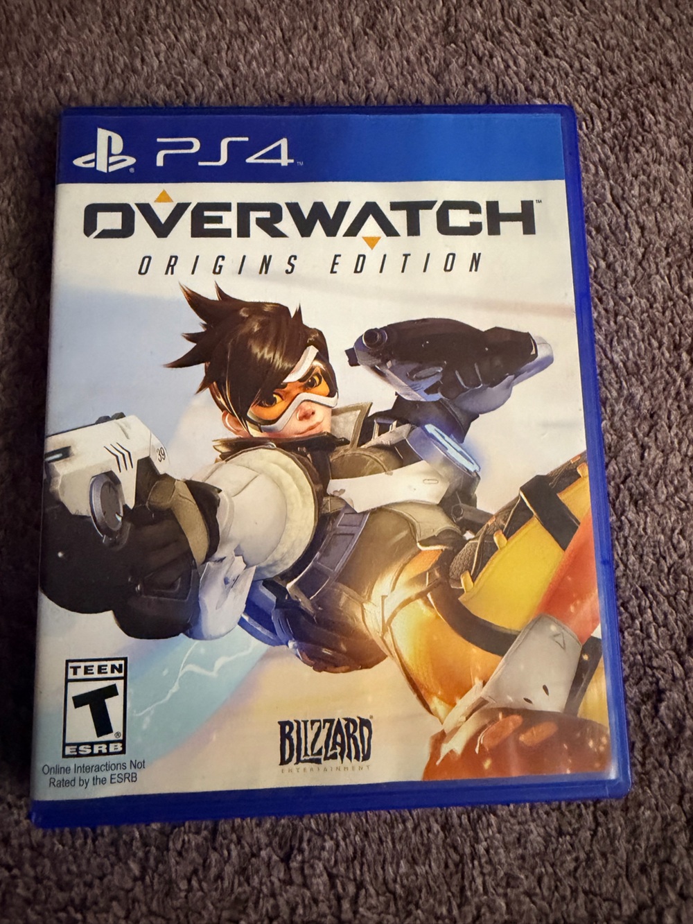 Overwatch Origins Edition PS4 Game - Tracer Cover Art - White, Orange, Black